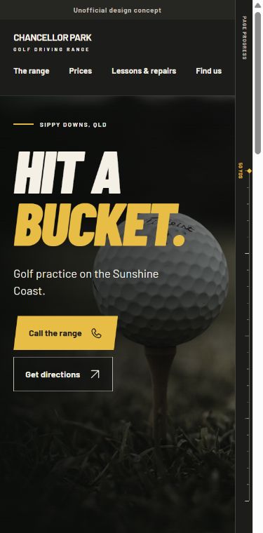 Chancellor Park website mobile preview with call and directions buttons